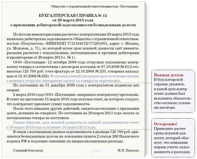 Пошаговый процесс списания безнадежных долгов